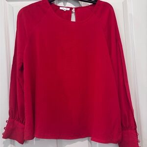 Maurices Bright Red Long-Sleeve Blouse